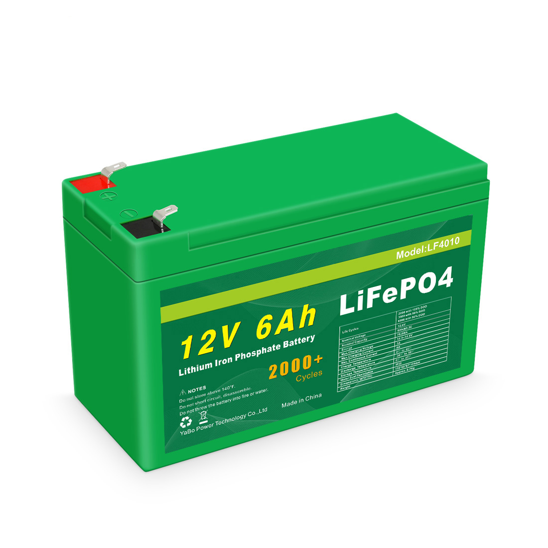 12V 6Ah LiFePO4 Battery | Lightweight Maintenance-Free